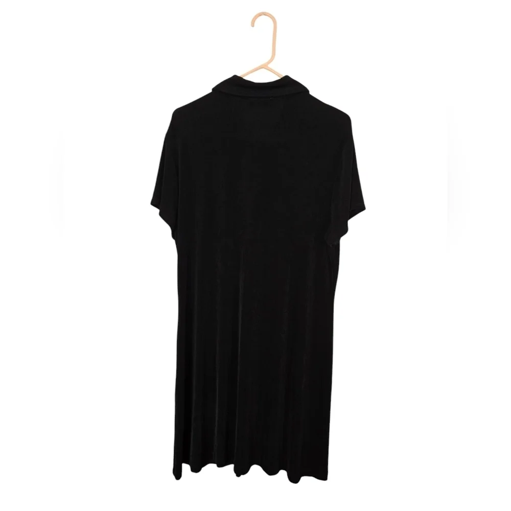 Vintage Bill Blass Women's Size 3 Black Dress Button Down Short Sleeve Collared - Picture 2 of 4